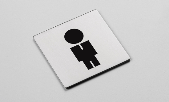 Placa Hombre Acero Inox JNF - Señalética Duradera