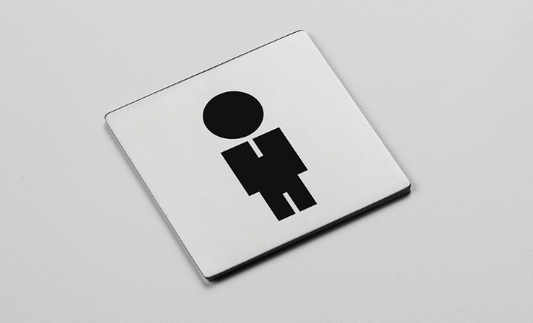 Placa Hombre Acero Inox JNF - Señalética Duradera
