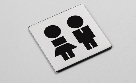 Placas Señalética Acero Inoxidable - Sanitarios Hombre/Mujer
