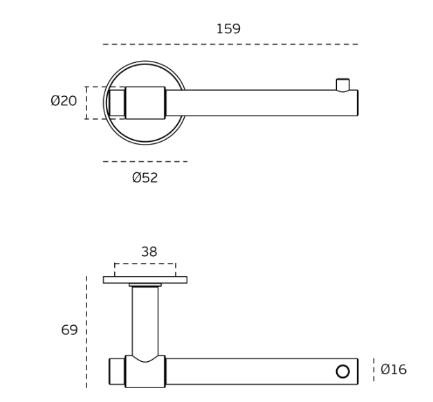 SOPORTE DE PAPEL STOUT WC TITANI GOLD