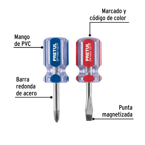 Juego de Desarmadores Trompo - 2 Piezas PVC Duraderas
