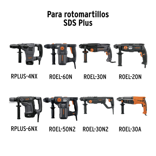 Juego de 6 Brocas y Cinceles SDS Plus con Estuche