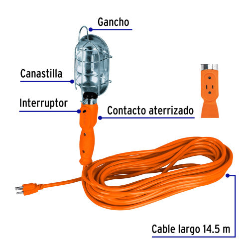 Lámpara de Taller 15m Metálica VoltTech - Iluminación Profesional