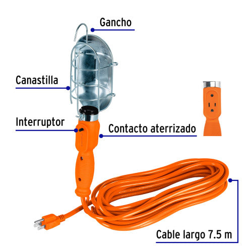 Lámpara de Taller Voltech 8M Metálica - Iluminación Pro