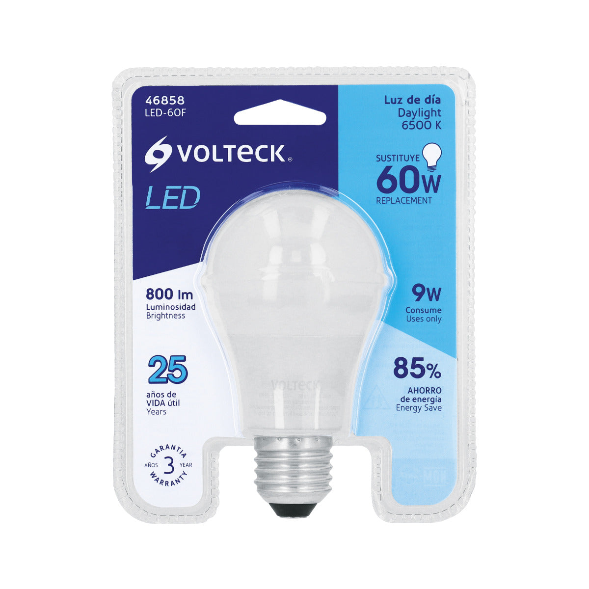 Lámpara LED A19 9W - Luz Día Eficiente y Duradera