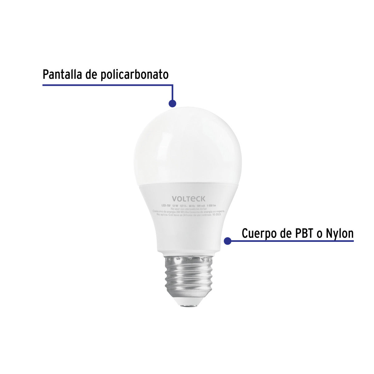 Lámpara LED Bulbo A19 12W - Eficiencia y Durabilidad