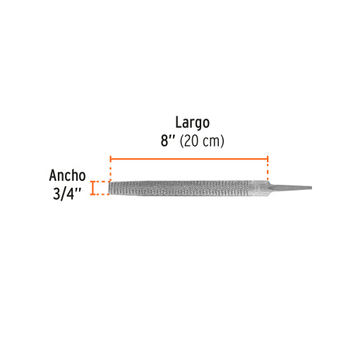 Lima Escofina Media Caña Bastarda 8" LES-8