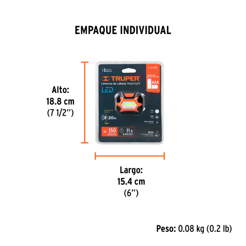 Linterna LED Camping 20m, 3 Modos, Pilas AAA | Alta Intensidad