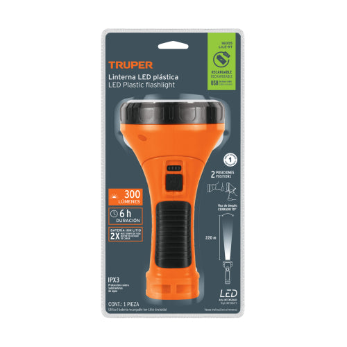 Linterna Recargable LILE-9T: Alta Resistencia y Potente Luz