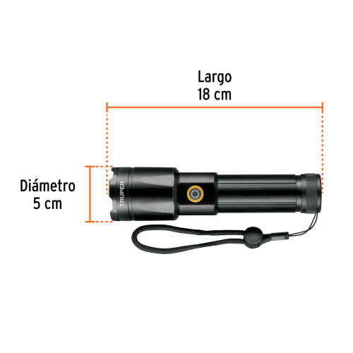 LINTERNA LED RECARGABLE DE ALUMINIO 1,200 LM