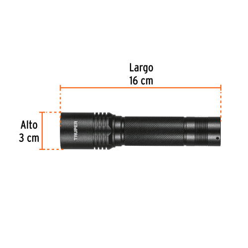 Linterna Recargable LED 130 Lúmenes - Aluminio Duradero
