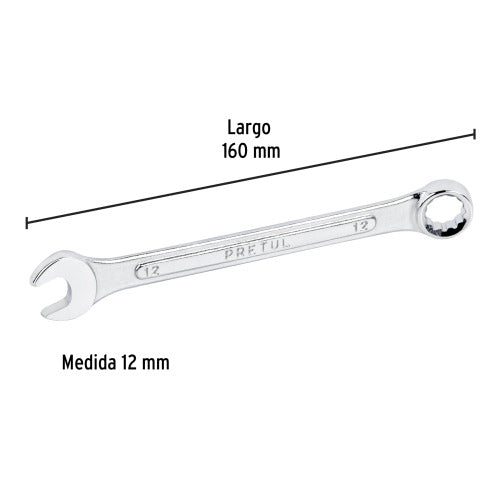 Llave Combinada Pretul 12mm x 140mm - Herramienta Profesional