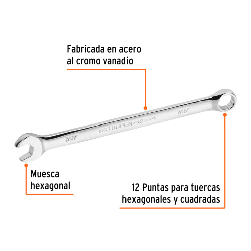 Llave Combinada Extralarga 7/16" - Máxima Durabilidad