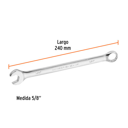 Llave Combinada Extralarga 5/8'' - Acero Cromo Vanadio