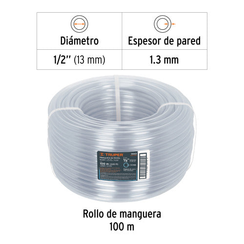 Metro de Manguera 1/2" Resistente - Ideal para Niveles Precisos