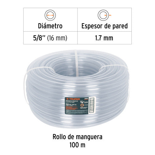 Metro de Manguera Industrial 5/8" de Alta Durabilidad