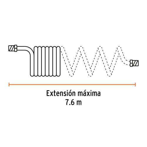 Manguera para Compresor Tipo Resorte 7.6m - Alta Resistencia