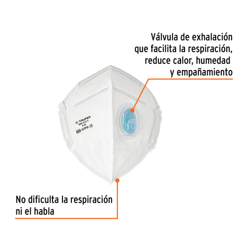 RESPIRADOR PLEGABLE N95 CON VALVULA PARA PARTICULA