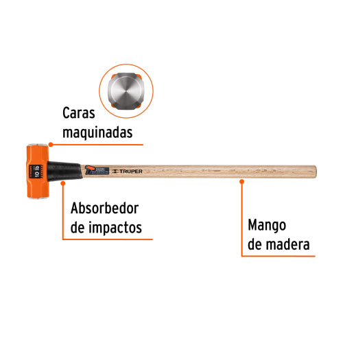 Marro Octagonal 10 lbs con Mango de 36" - Herramienta Profesional