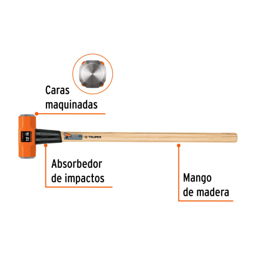 Marro Octagonal 12lbs Mango 36 - Ideal para Trabajo Pesado