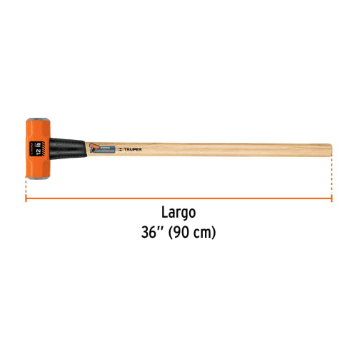 Marro Octagonal 12lbs Mango 36 - Ideal para Trabajo Pesado
