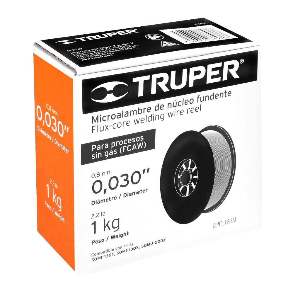 CARRETE DE MICROALAMBRE TUBULAR SIN GAS DE 1 KG