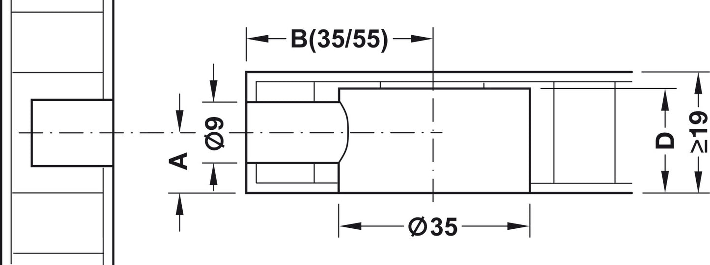 Maxifix 35 mm Häfele - Herraje de Unión Invisible para Muebles