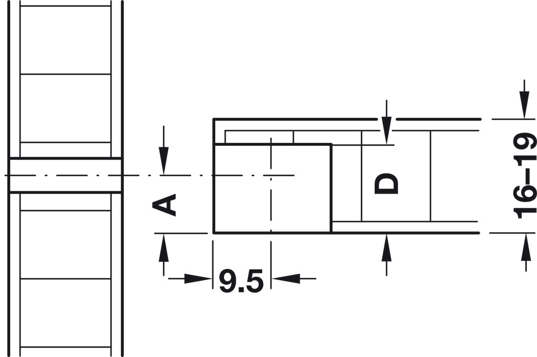 Perno Rafix Galv. D=7mm/B5mm - Unión Invisible para Muebles