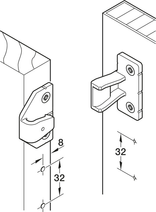 Pieza Keku AS para Tornillo - Sistema Häfele