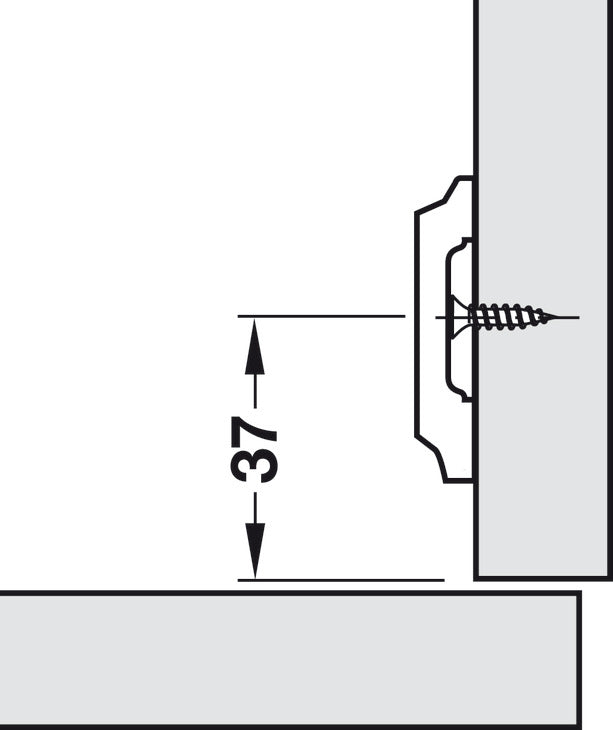 Placa Montaje Tornillo Madera Duomatic Häfele