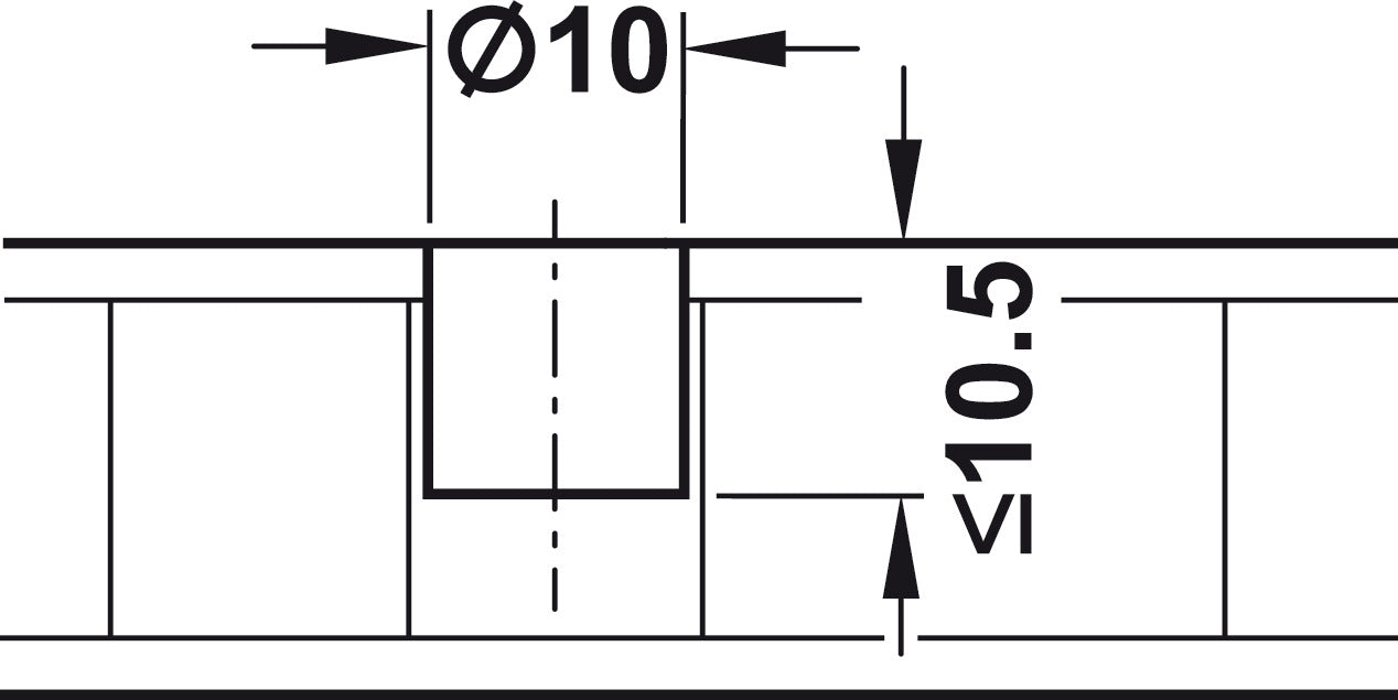 Conector de 3 Piezas Plástico Häfele para Carpintería