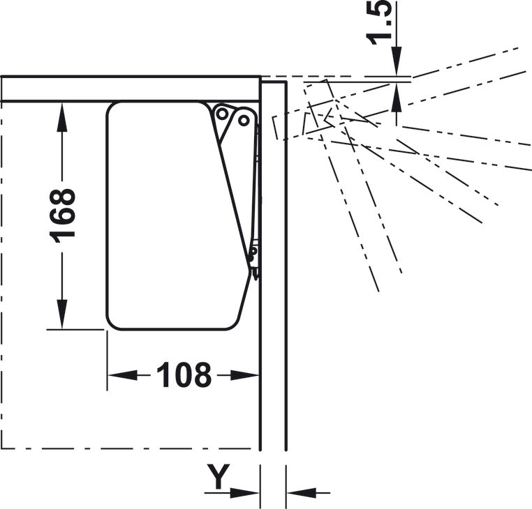Brazo Freeflap 1.7 Gris Häfele - Sistema Elevable