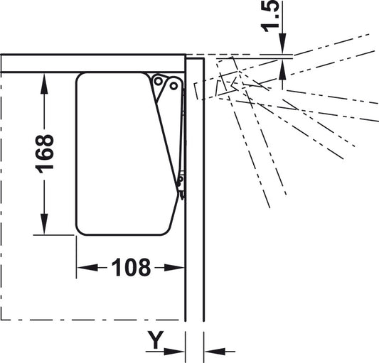Brazo Freeflap 1.7 Gris Häfele - Sistema Elevable