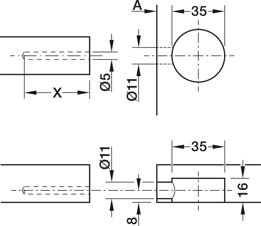 Tornillo Confirmat Hex 3 Acero Zinc 5×50mm Häfele