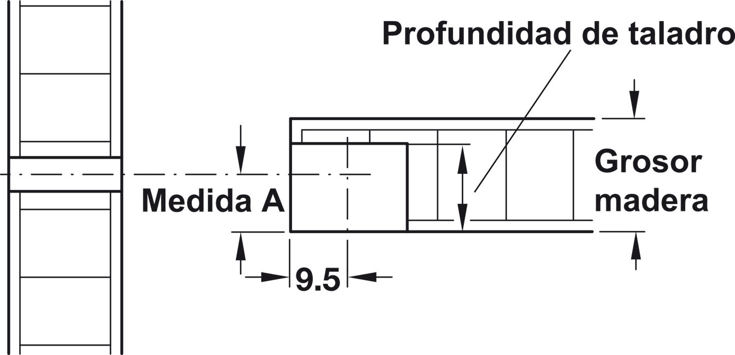 Caja Rafix 20/19 Häfele - Unión Invisible para Muebles