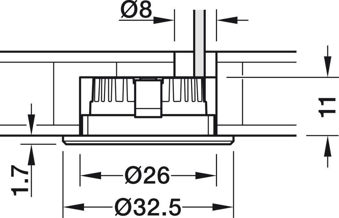 Carcasa LED 2090/3090 Níkel - Häfele Loox