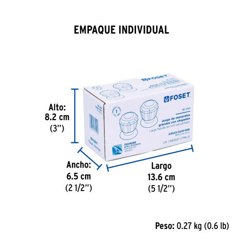 Juego de 2 Manerales Acrílico para Regadera - Humo