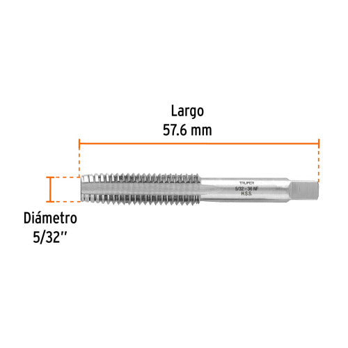 Machuelo Semicónico 5/32'' x 36 NF - Alta Precisión