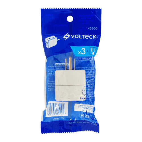 Multicontacto Triple Voltec | Aterrizado, Compacto y Seguro