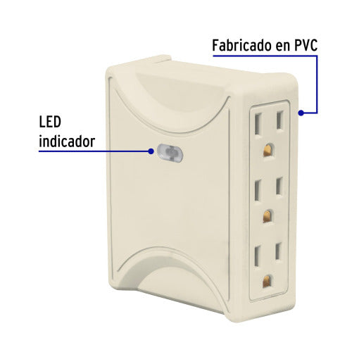 Multicontacto 6 Entradas Aterrizado Lateral | Seguridad Garantizada