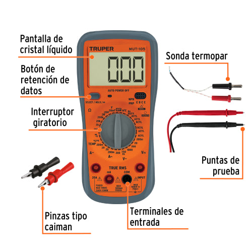 Multimetro Digital Automotriz MUT-105
