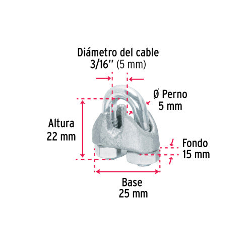 Nudo para Cable 3/16" Tarjeta - Pack 2 Pzas | Calidad Premium