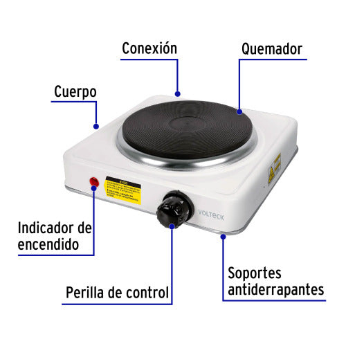 Parrilla Eléctrica Disco Individual ¡Cocina Rápida!