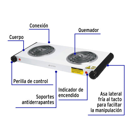 Parrilla Eléctrica Doble - Cocina Fácil y Rápida