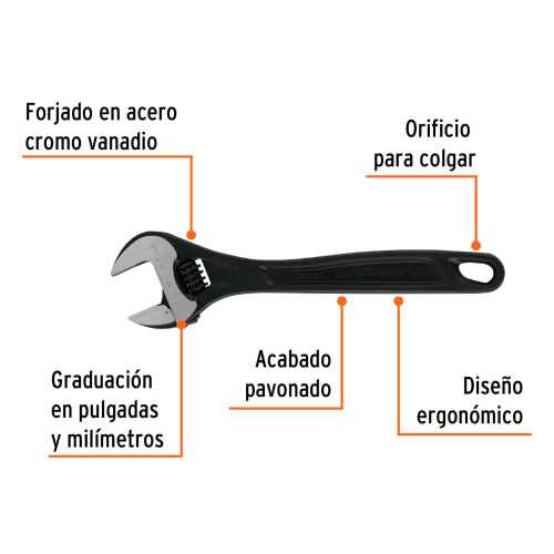 Llave Ajustable 10" Pavonada PET-10