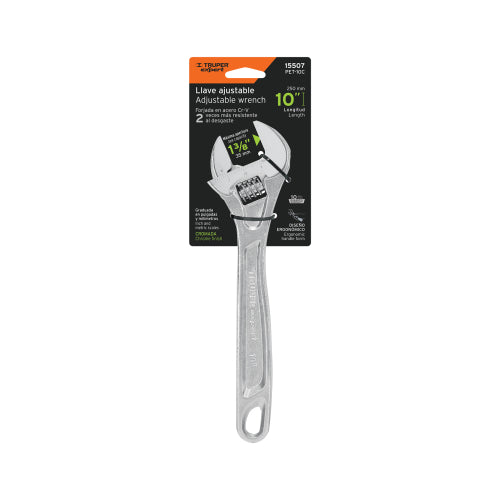 Llave Ajustable 10" Cromada PET-10C - Precisión y Durabilidad