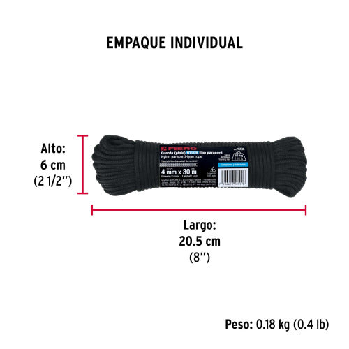 Piola Nylon Paracord 4mm x 30m - Resistente y Versátil