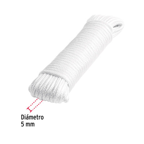 Piola de Poliéster Blanco, 5mm x 15m - Resistencia Duradera