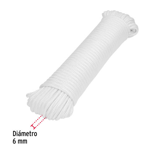 Piola de Poliéster Diamante 6mm x 30m - Blanca | Resistencia Superior