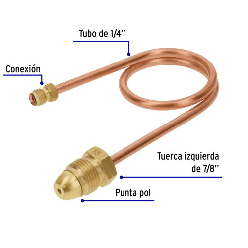 Tuerca Pigtail Izquierda para Gas - Alta Resistencia